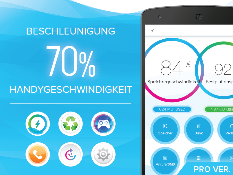Android application Booster - Speed Cleaner Pro screenshort