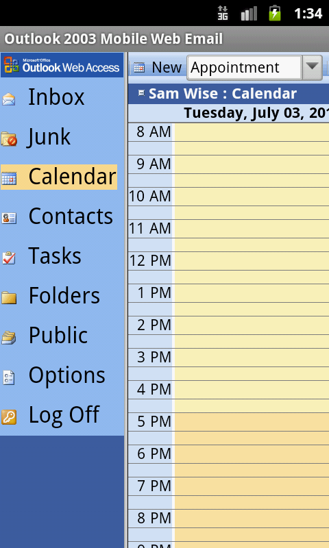 Android application QOWA 2003 for Exchange Email screenshort