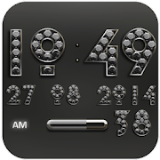 Digi Clock Widget Silver Diamond