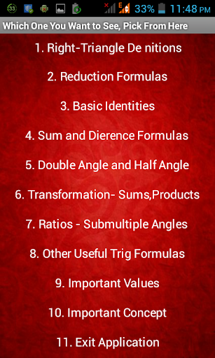 Trigonometric Formulas