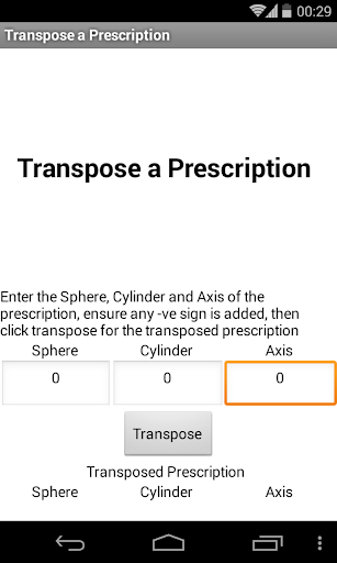 Transpose a Prescription