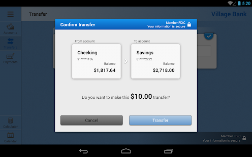 Village Bank for Tablet Screenshots 3