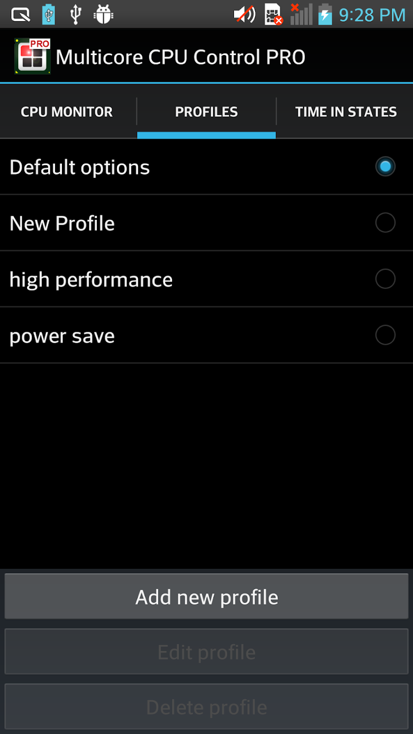 CPU Performance Control PRO Screen 2