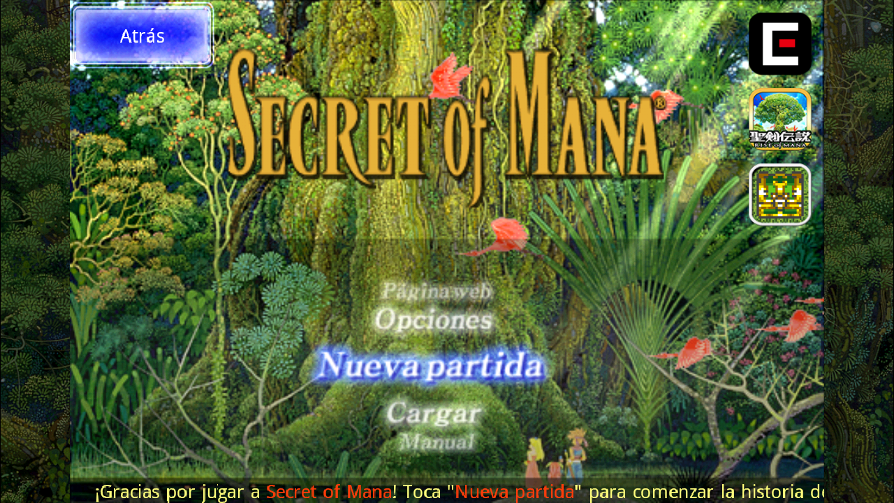 Android application Secret of Mana screenshort