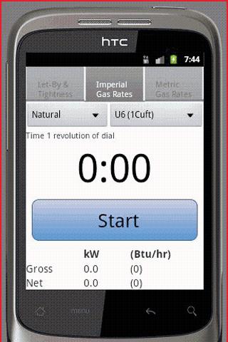 CP12 Gas Rate Calculator Screen 2