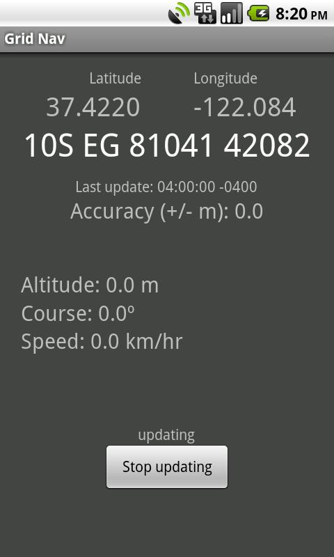 Grid Nav MGRS Utility Screen 1