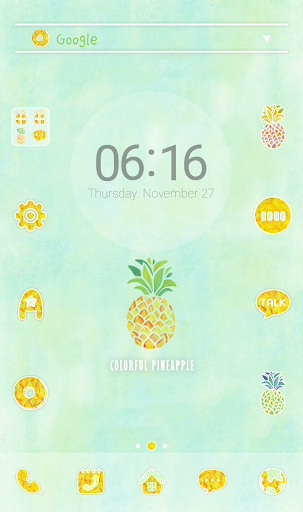 colorful pineapple 도돌런처 테마