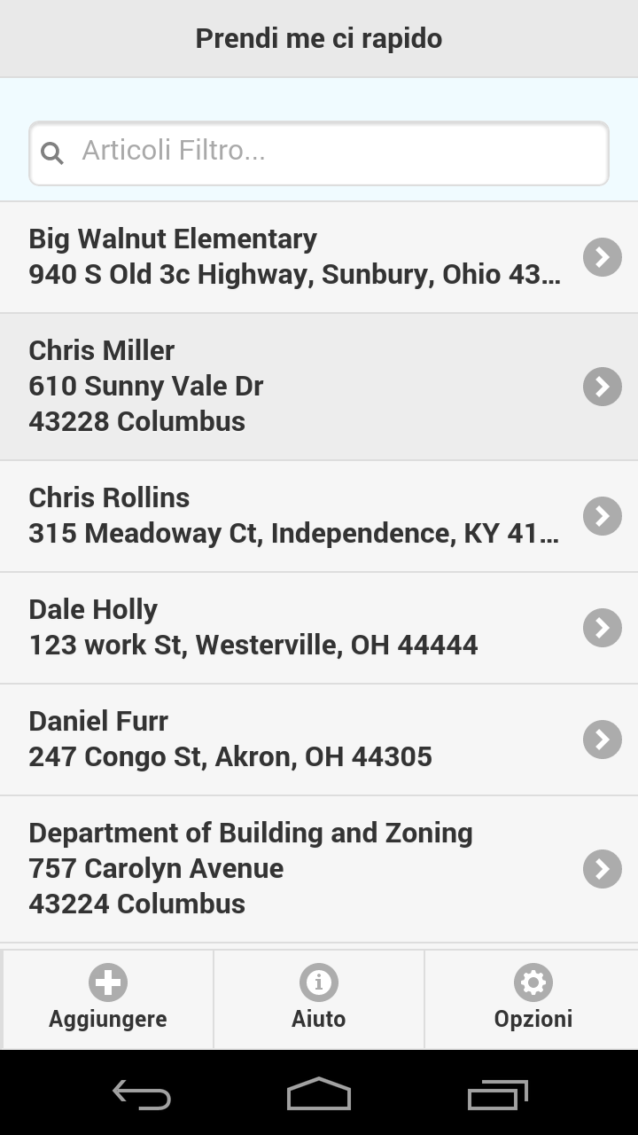 Android application Get Me There Quick! screenshort
