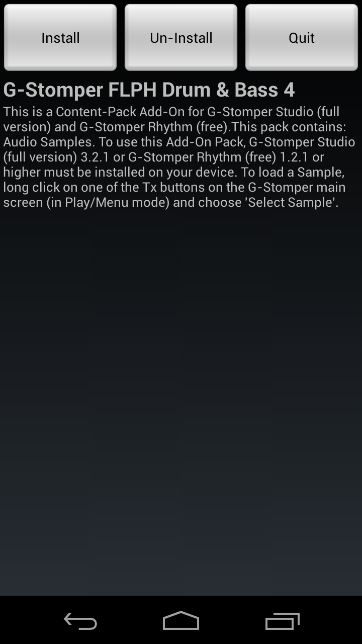 Android application G-Stomper FLPH Drum &amp; Bass 4 screenshort