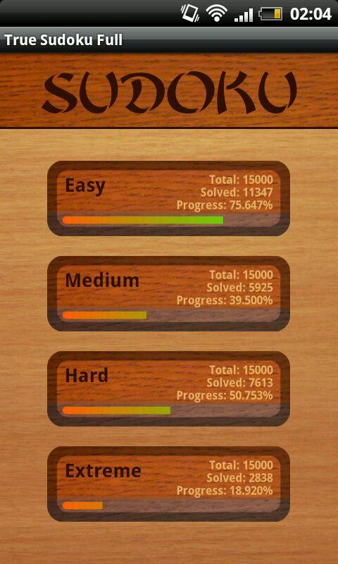 True Sudoku! Screen 1