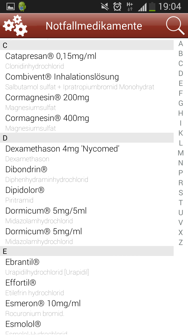 Notfall Medikamente Screen 2