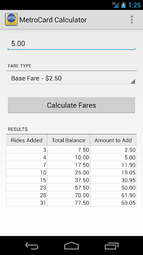 NYC Subway MetroCard Calc