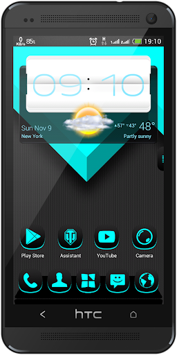 Next Launcher Dafna Cyan 3D