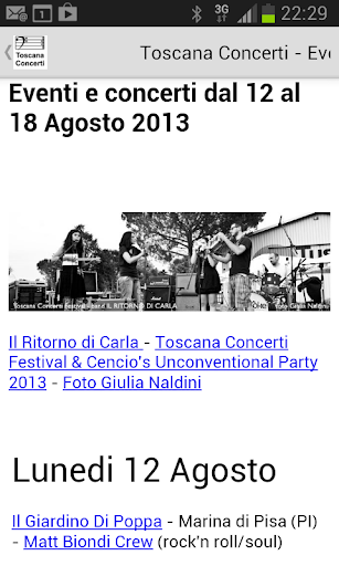 All concerts in Tuscany