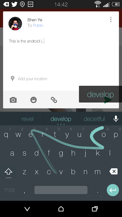 Android L Keyboard - screenshot
