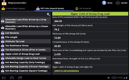 Piling Calculator Tablet poster 2