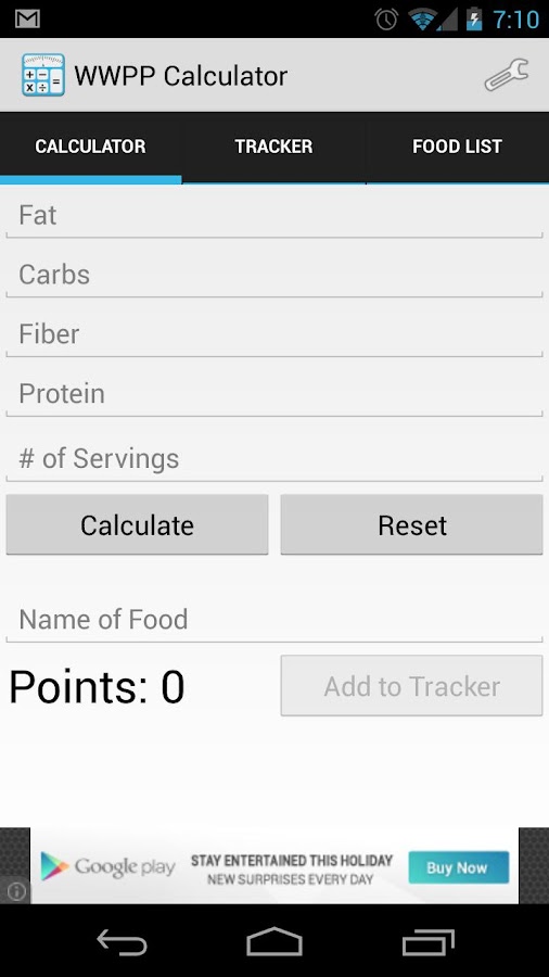 Weight Watchers Points Calculator - CalculatorCat.com