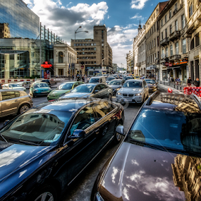 Rush Hour by Victor Radulescu - City,  Street & Park Street Scenes