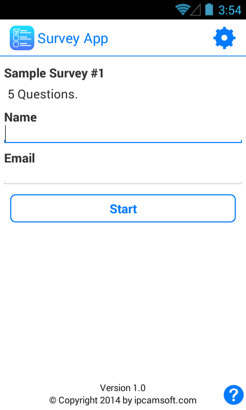   Survey App Lite (ekrano kopija) 