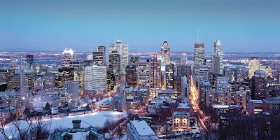 The Quebec City cityscape in winter.