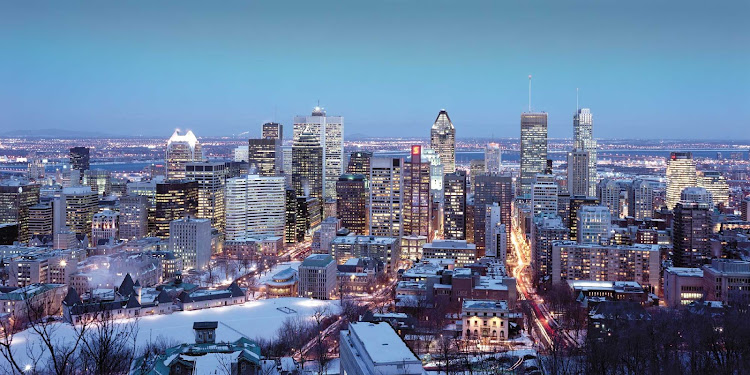 The Quebec City cityscape in winter.