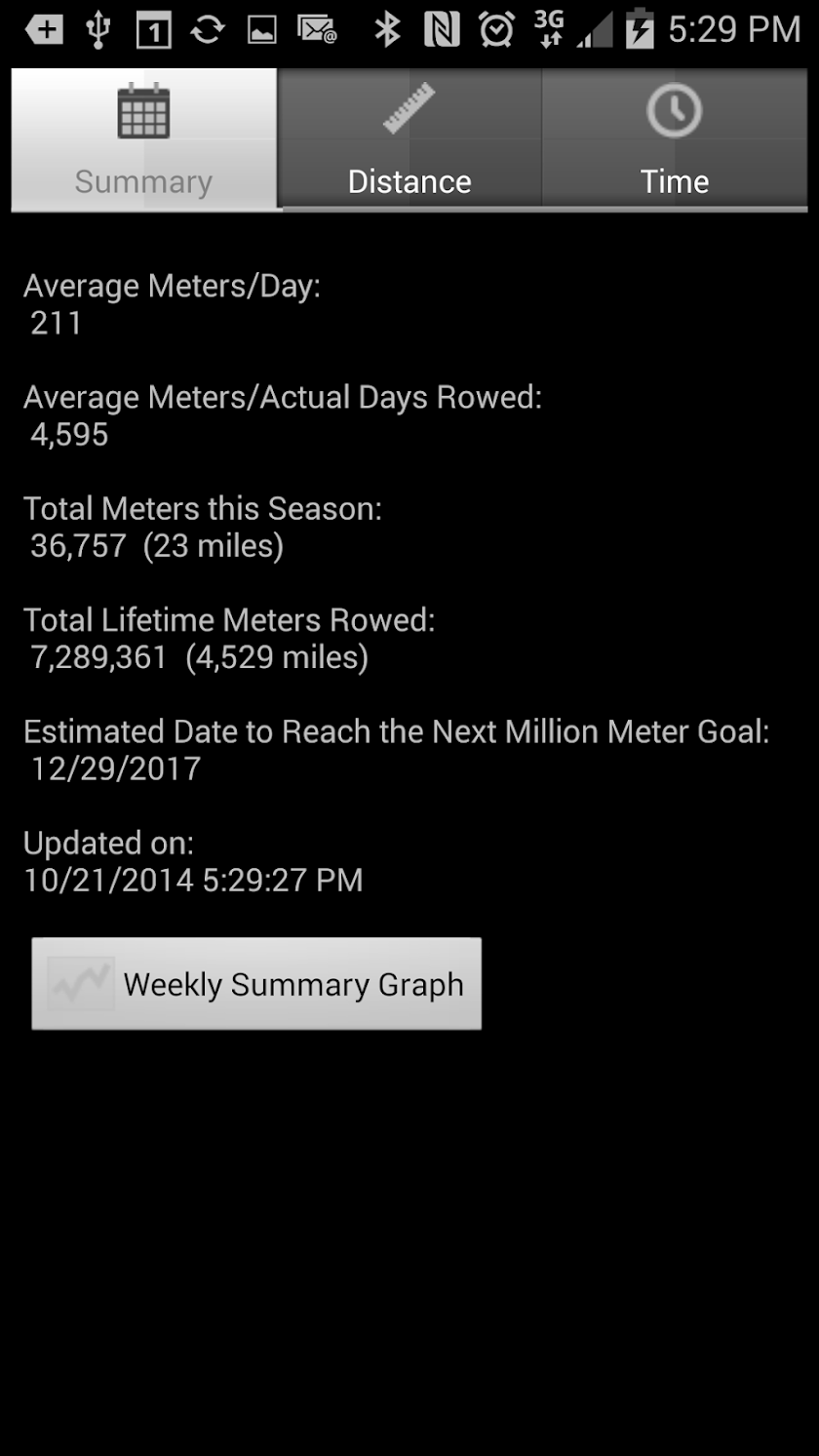 Erg Tracker Screen 1
