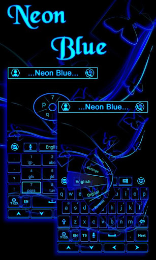 Neon Blue GO Keyboard Theme