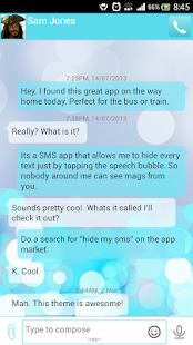 GO SMS Blurry Glass theme - screenshot thumbnail