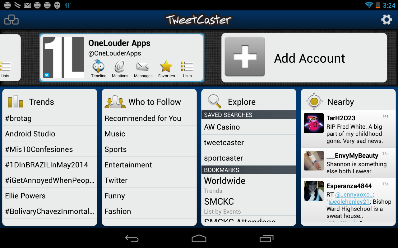 TweetCaster Pro for Twitter - screenshot