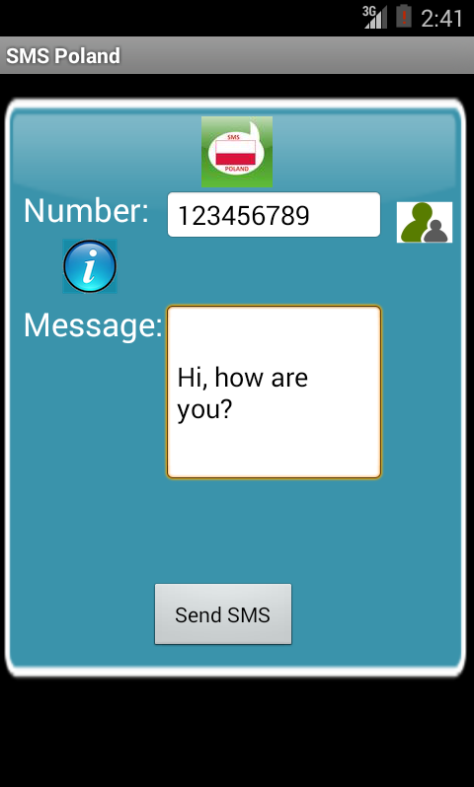 Free SMS Poland Screen 1
