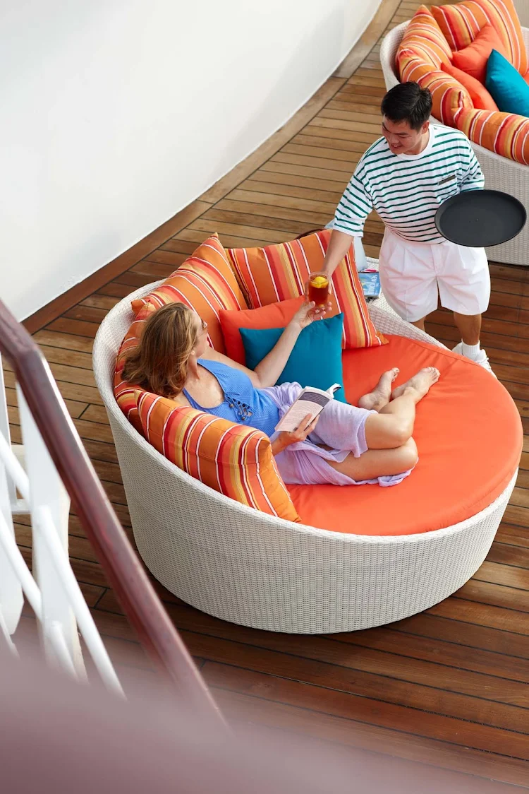 Call on the attentive staff while you enjoy the Seahorse Pool on the Crystal Symphony.