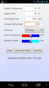 Humidifier Sizing screenshot 1