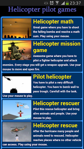 Helicopter pilot games