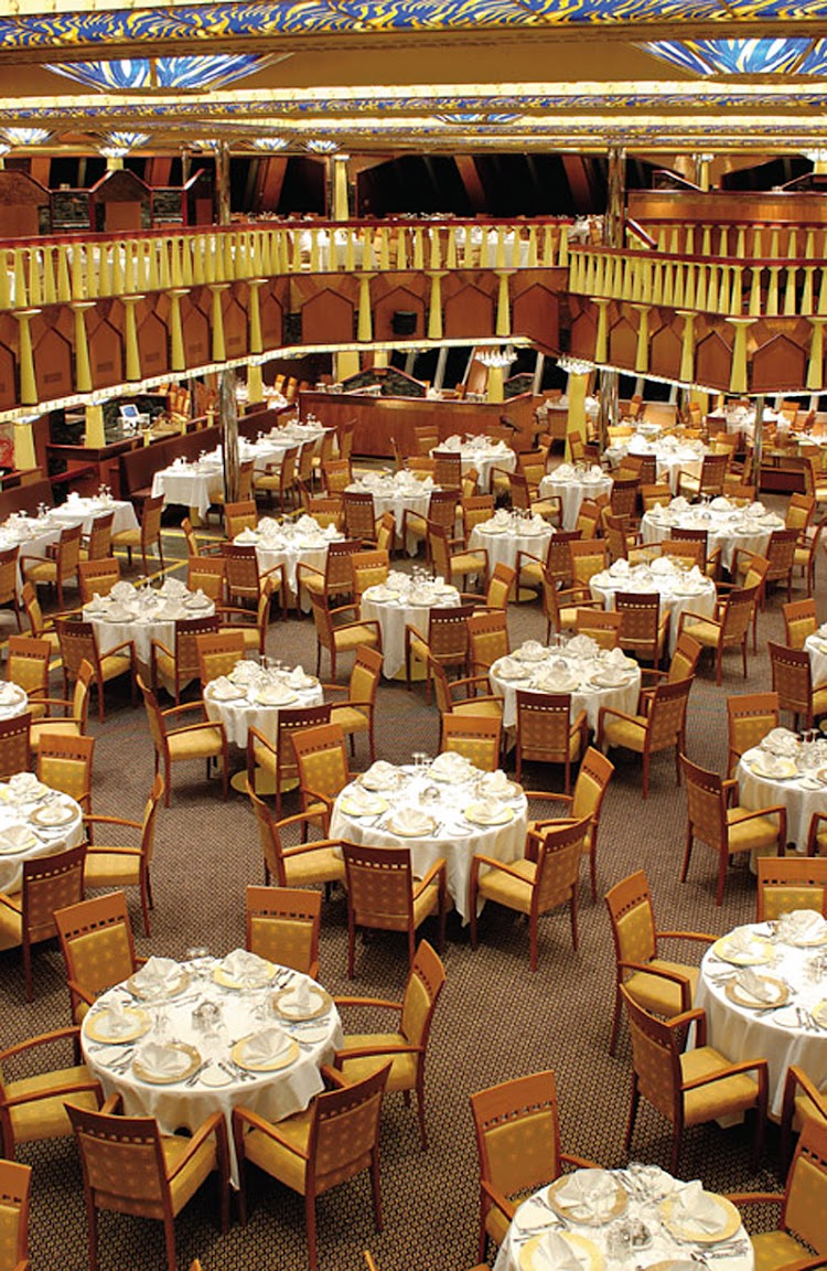 The Michelangelo 1965 restaurant, one of Costa Fortuna's main dining rooms.