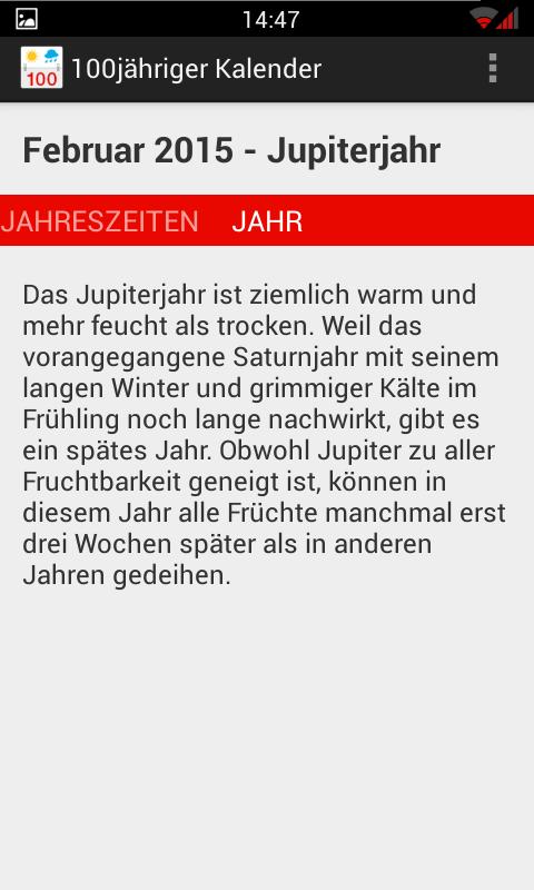 100jähriger Kalender Screen 3