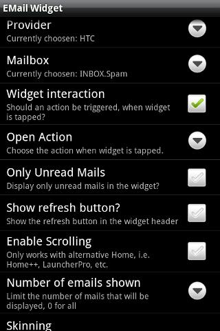  Email Widget – Capture d'écran 