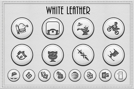 White Leather Icon Pack Theme - screenshot thumbnail