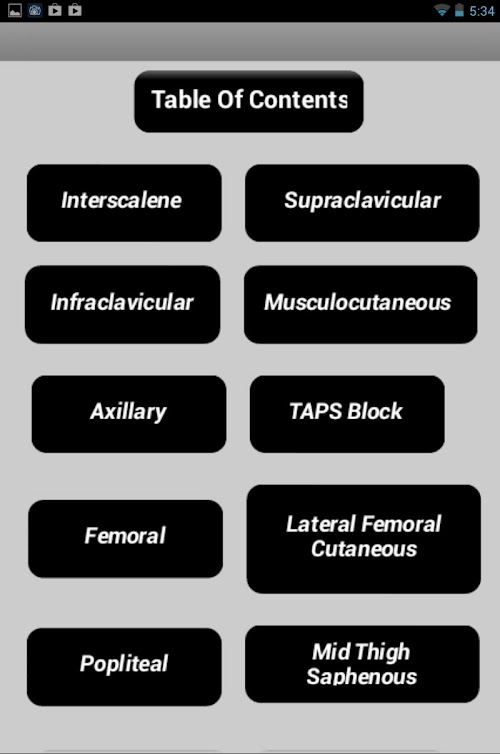 Android application Ultrasound Regional Anesthesia screenshort