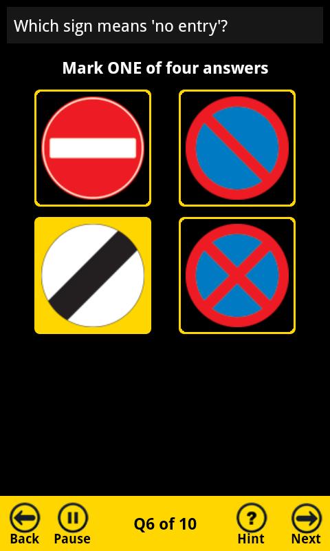 AA Theory Test - Free Edition Screen 3