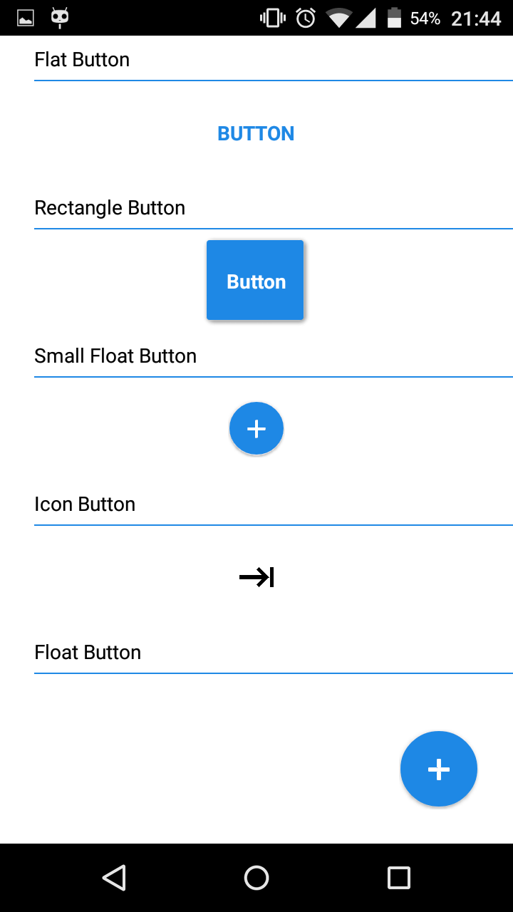Demo Material Design Library Screen 2