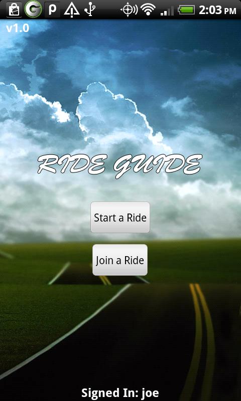 Android application Ride Guide screenshort
