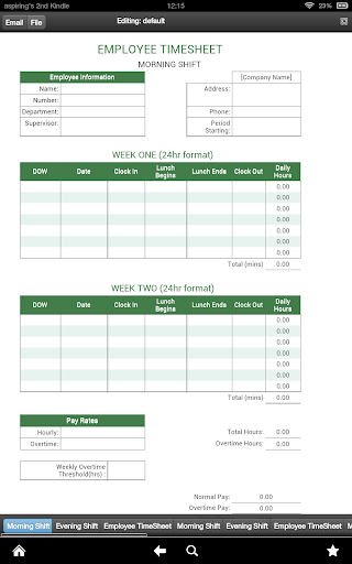 Employees Timesheet