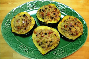 Acorn Squash Stuffed With Quinoa, Golden Raisins, Walnuts &amp;amp; Sage