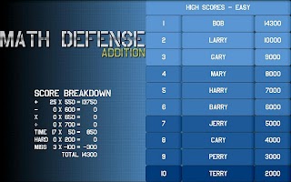 Math Defense - Addition APK צילום מסך #4