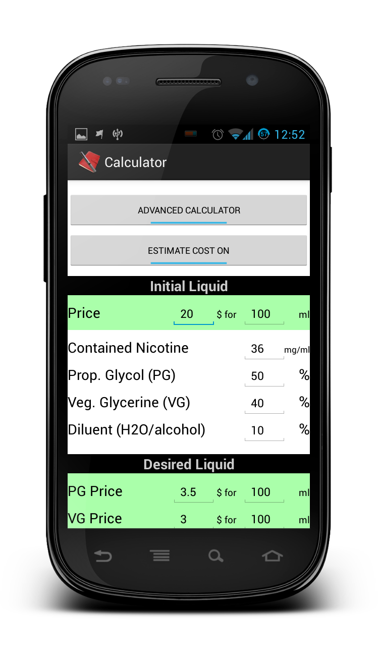 E-Cig Diary PRO Screen 2