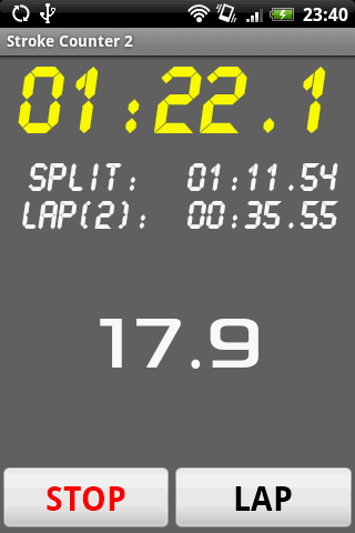 Android application Stroke Rate Counter 2 screenshort