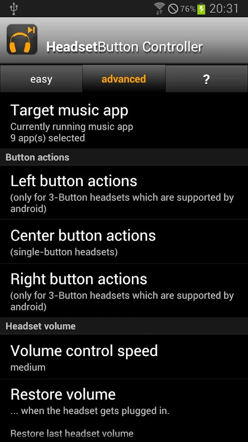 Headset Button ControllerTrial - screenshot