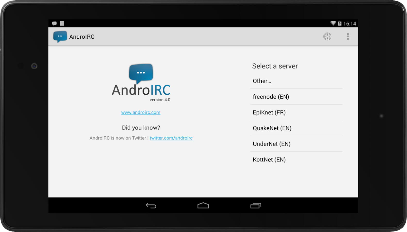 AndroIRC premium v4.0.3