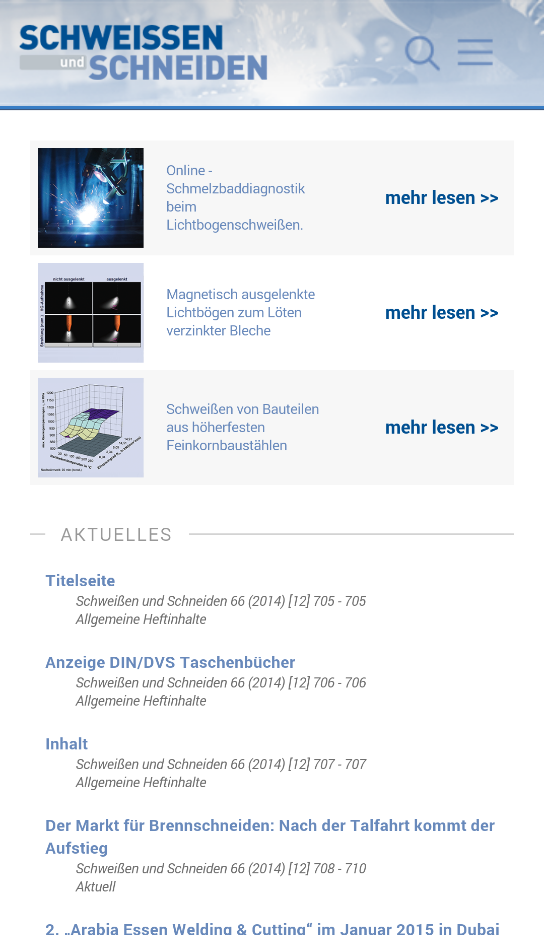 Schweissen und Schneiden Screen 1