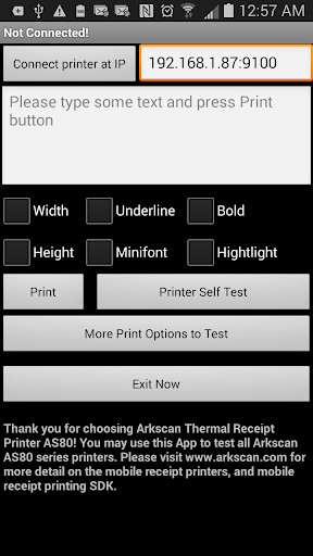 Arkscan Receipt Printer